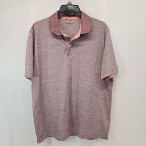 Untuckit Size Large Men's Hannifer Performance Polo Shirt Heathered Red Comfort